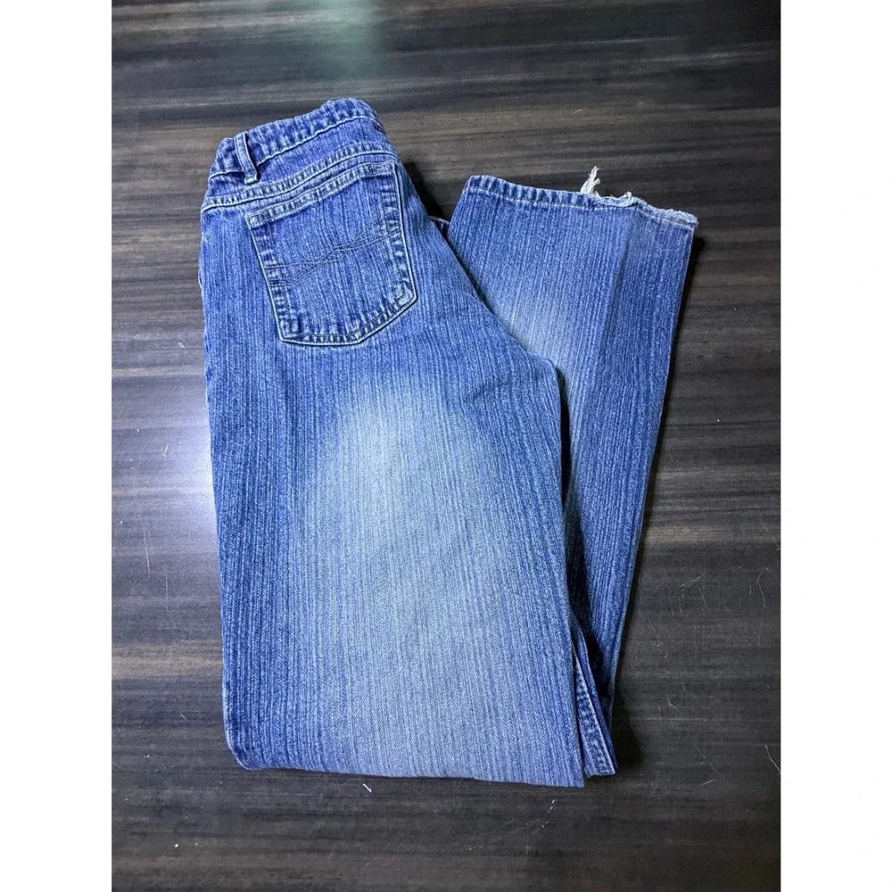 No Boundaries Juniors Flare Leg Jeans Medium Wash Blue Denim Size 13 100% Cotton
